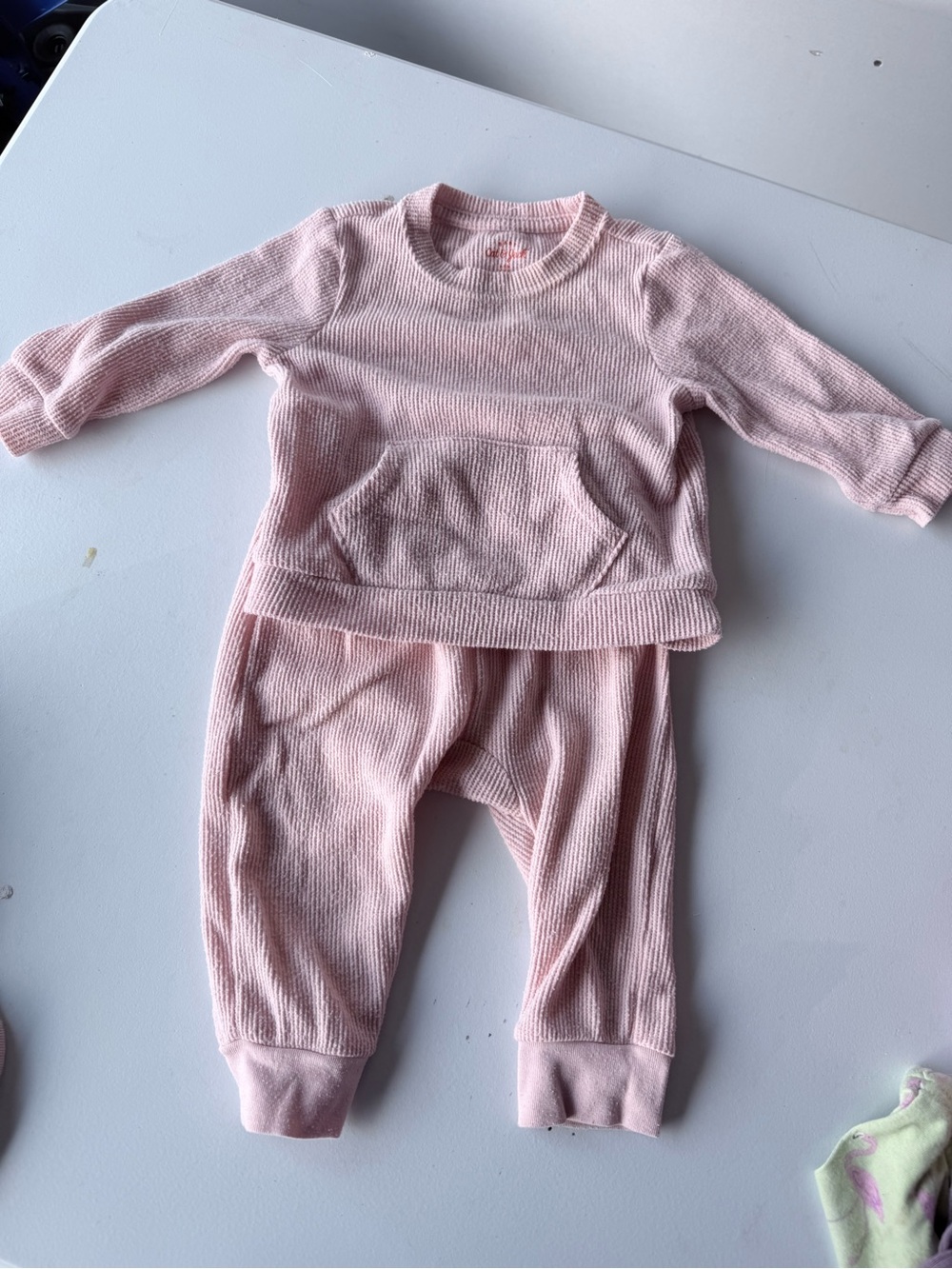Cat & Jack Light Pink Ribbed Kids Pajama Set